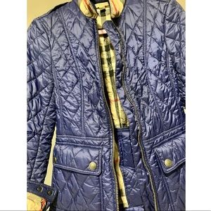 AUTHENTIC BLUE BURBERRY QUILTED JACKET COAT